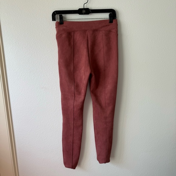 Spanx Faux Suede Leggings Rich Rise Pink High Wasited Rise Shaping - Picture 5 of 8